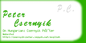 peter csernyik business card